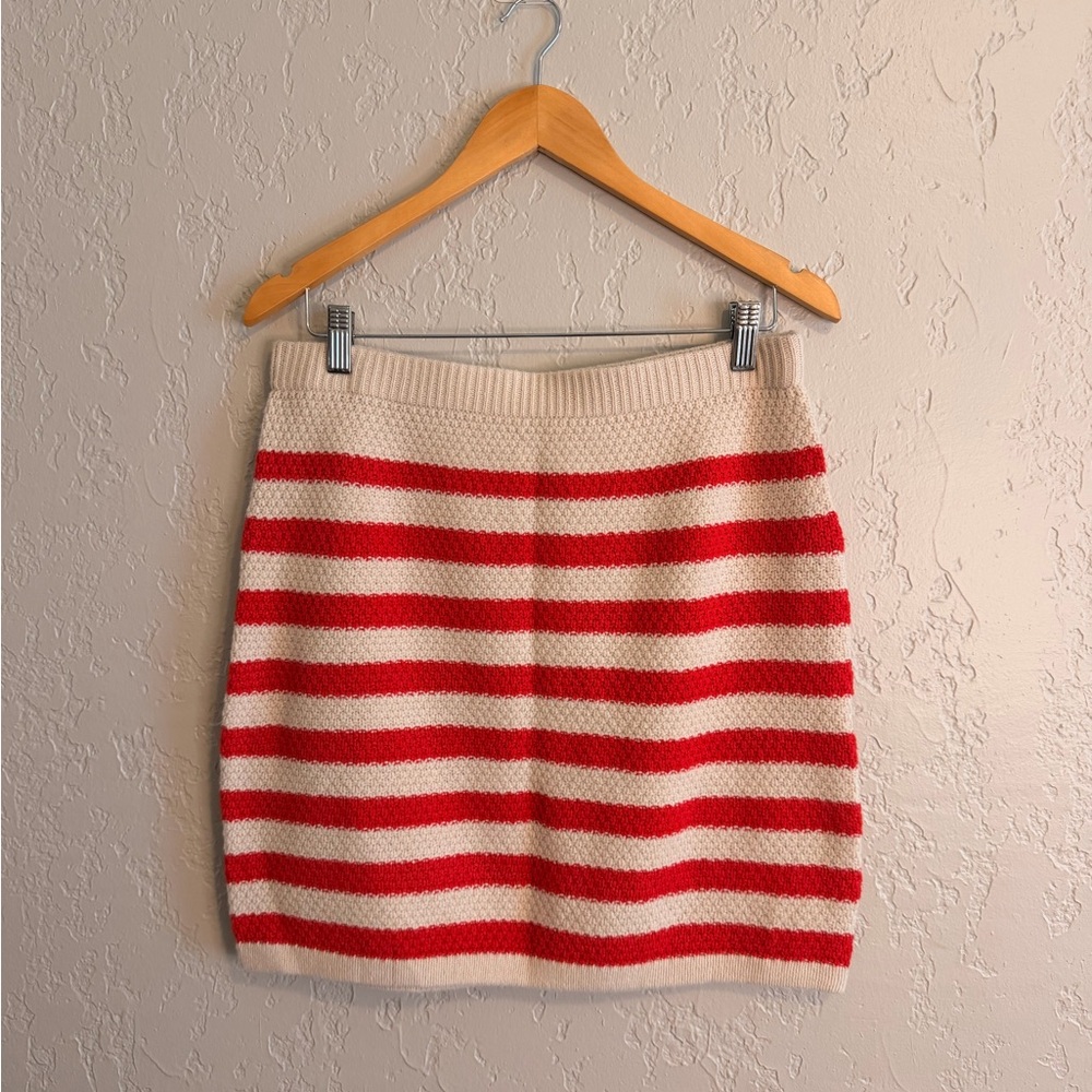 Striped Knit Sweater Mini Skirt